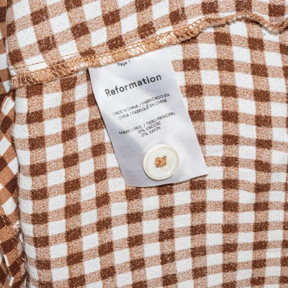 Reformation Brown and White Checkered Mini Dress - Picture 7 of 12